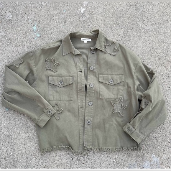 Newbury Kustom Green Jacket with Star Patches - Picture 3 of 4